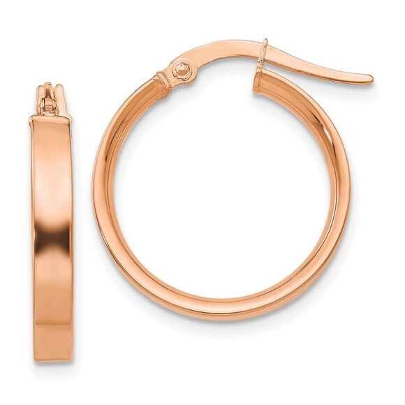 Kazi Luxury 14K Rose Gold 3mm Small Hoop Earrings